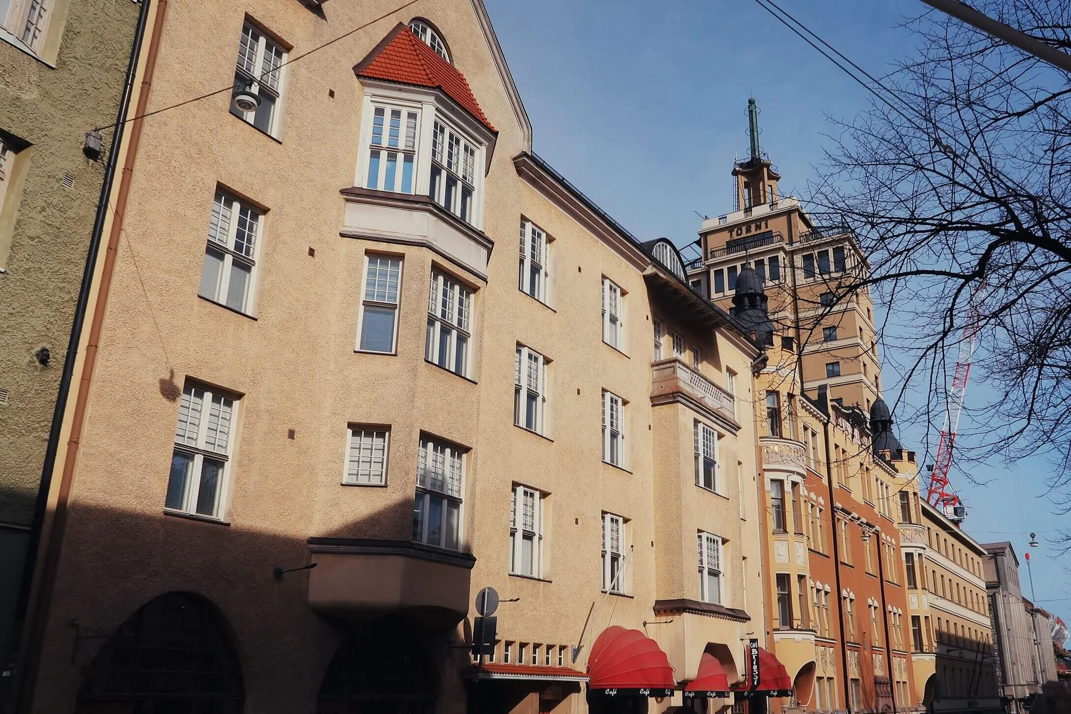 Exterior shot of an art nouveau building