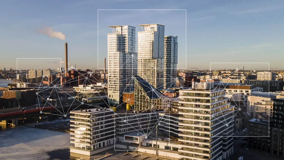 Abstract illustration of data-driven building management
